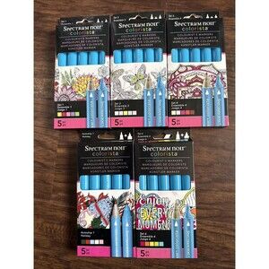 Spectrum Noir Alcohol Marker Sets Art Craft Dual Tip 5 Sets of 5- Rare Sets! EUC